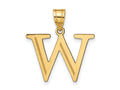 FJC Finejewelers 14 kt Yellow Gold Polished Etched Letter W Initial Charm