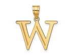 FJC Finejewelers 14 kt Yellow Gold Polished Etched Letter W Initial Charm