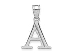 FJC Finejewelers 14 kt White Gold Polished Etched Letter A Initial Charm 17 x 16 mm