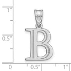FJC Finejewelers 14 kt White Gold Polished Etched Letter B Initial Charm 17 x 13 mm