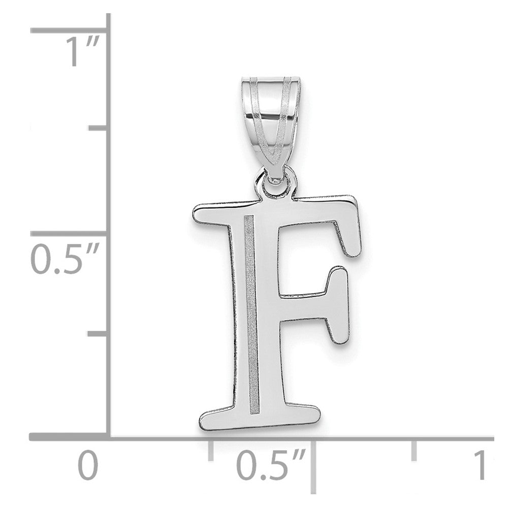FJC Finejewelers 14 kt White Gold Polished Etched Letter F Initial Charm