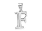 FJC Finejewelers 14 kt White Gold Polished Etched Letter F Initial Charm