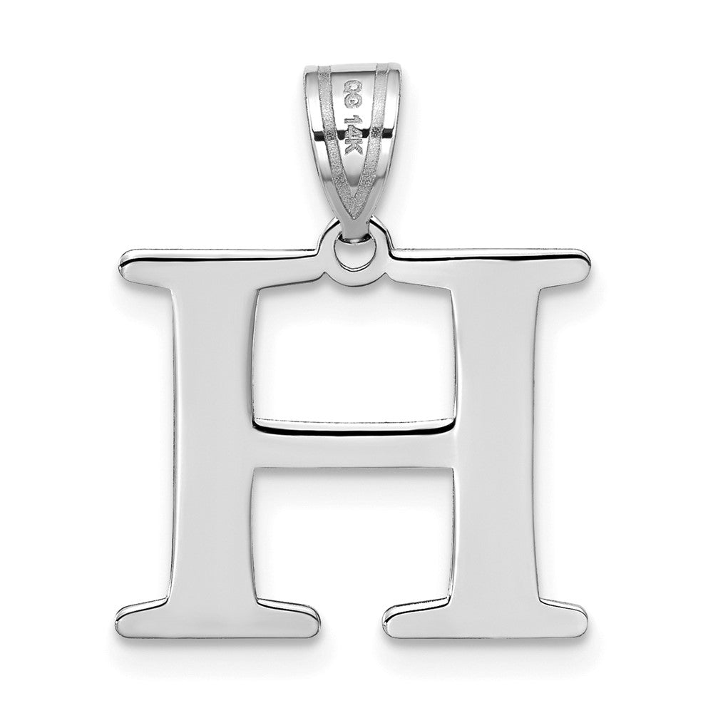 FJC Finejewelers 14 kt White Gold Polished Etched Letter H Initial Charm