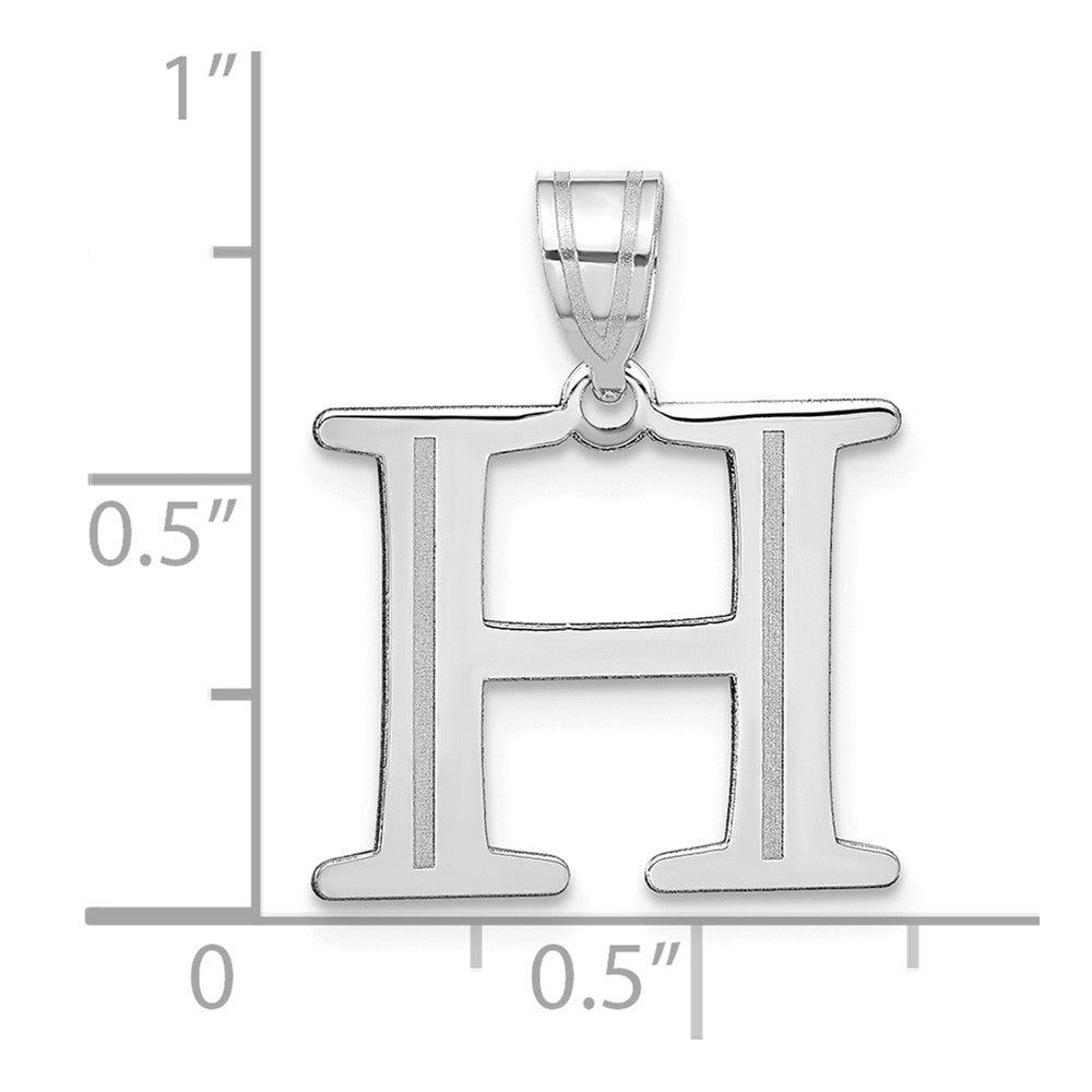 FJC Finejewelers 14 kt White Gold Polished Etched Letter H Initial Charm