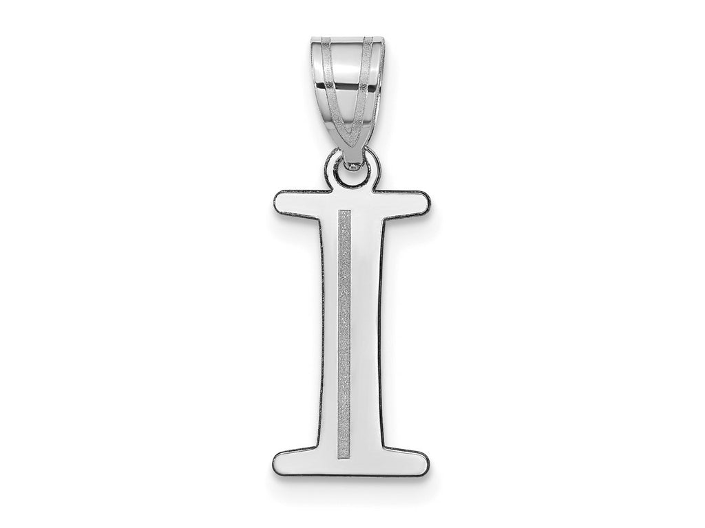 FJC Finejewelers 14 kt White Gold Polished Etched Letter I Initial Charm