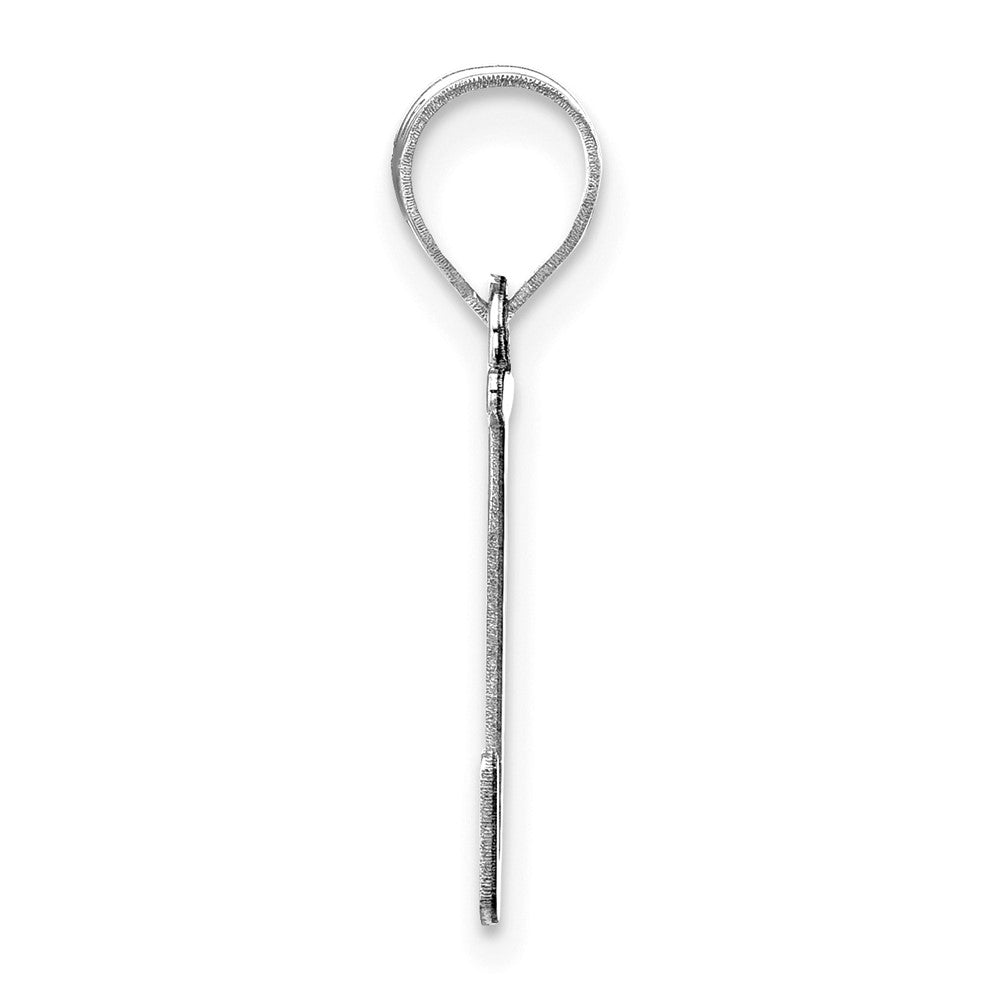 FJC Finejewelers 14 kt White Gold Polished Etched Letter J Initial Charm