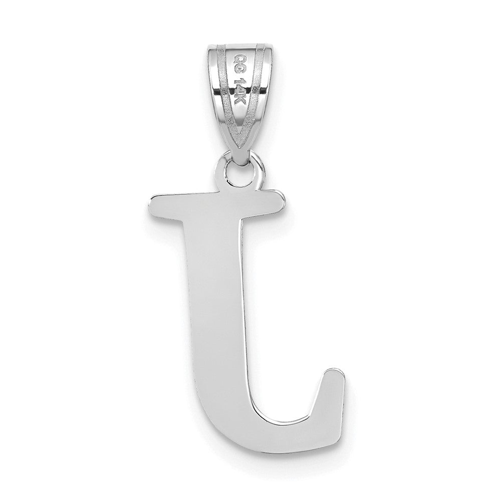 FJC Finejewelers 14 kt White Gold Polished Etched Letter J Initial Charm
