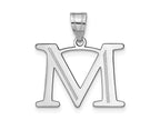 FJC Finejewelers 14 kt White Gold Polished Etched Letter M Initial Charm