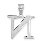 FJC Finejewelers 14 kt White Gold Polished Etched Letter N Initial Charm