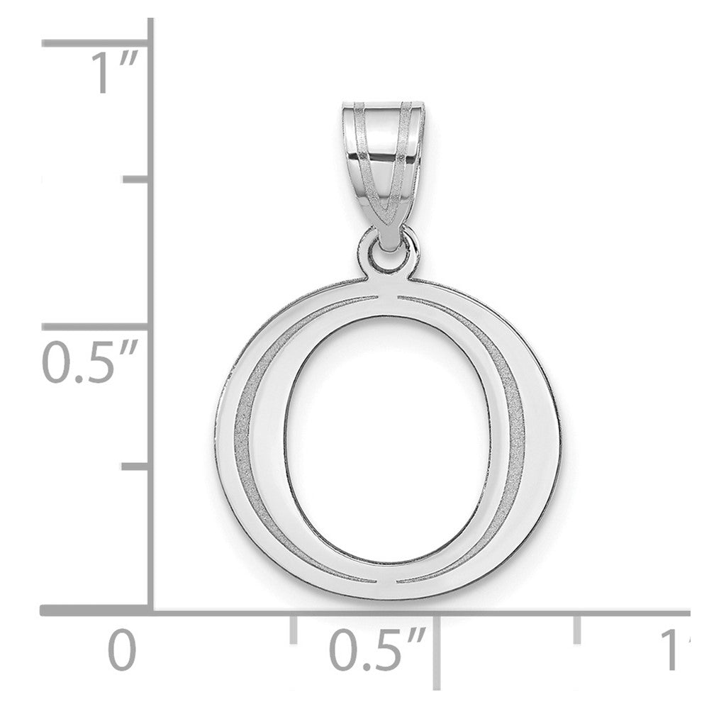 FJC Finejewelers 14 kt White Gold Polished Etched Letter O Initial Charm