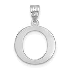 FJC Finejewelers 14 kt White Gold Polished Etched Letter O Initial Charm