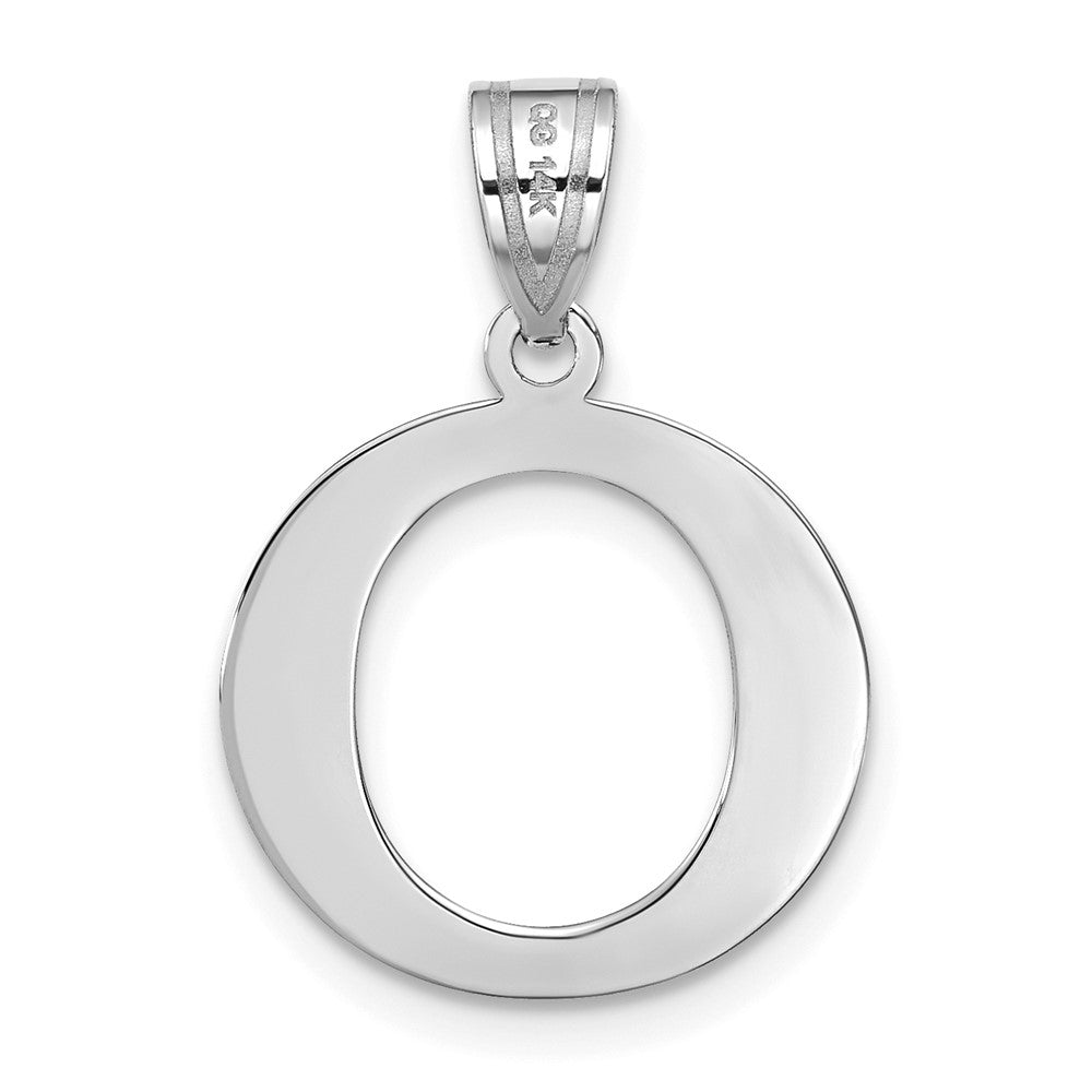 FJC Finejewelers 14 kt White Gold Polished Etched Letter O Initial Charm