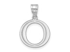 FJC Finejewelers 14 kt White Gold Polished Etched Letter O Initial Charm