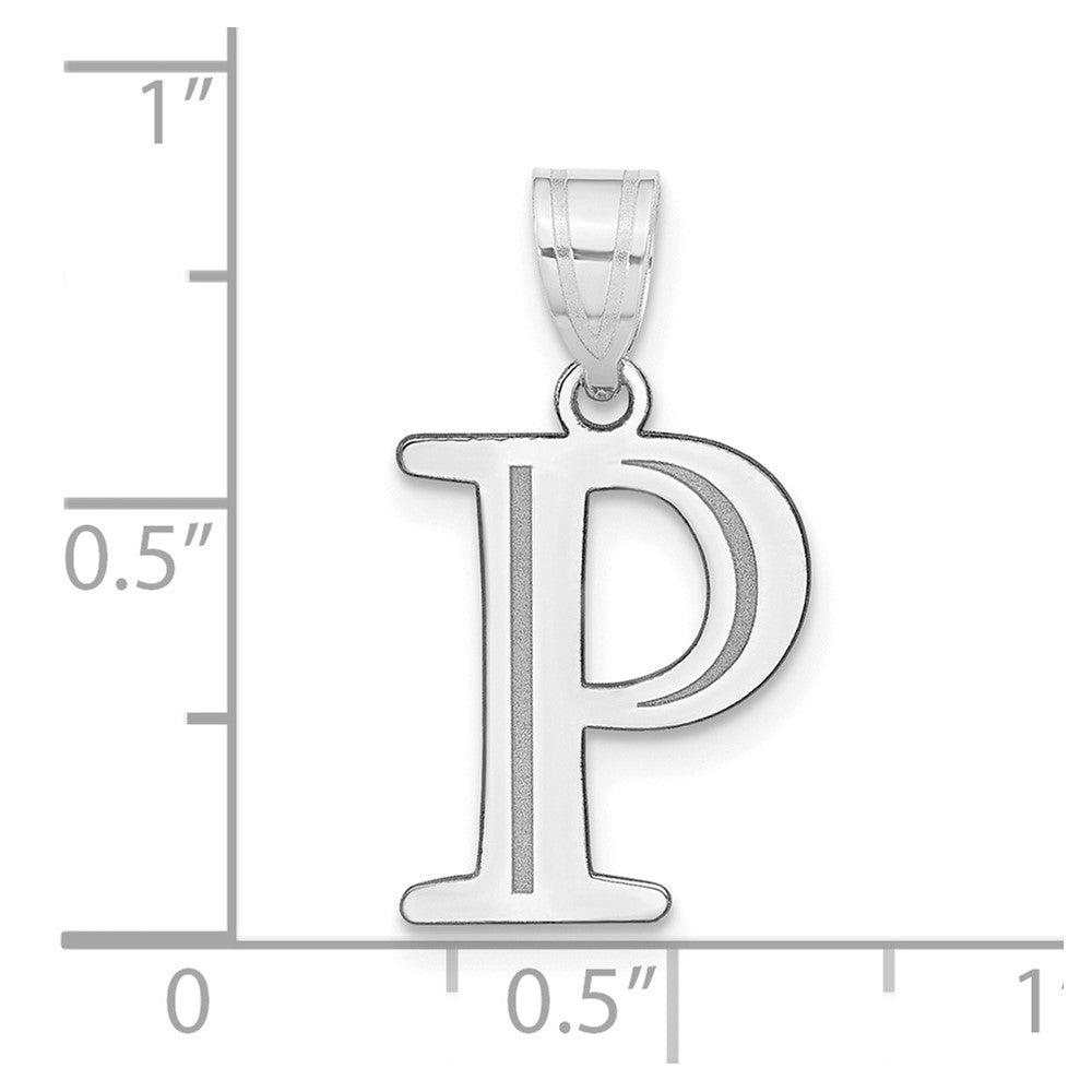 FJC Finejewelers 14 kt White Gold Polished Etched Letter P Initial Charm