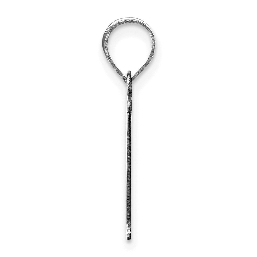 FJC Finejewelers 14 kt White Gold Polished Etched Letter P Initial Charm