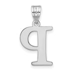FJC Finejewelers 14 kt White Gold Polished Etched Letter P Initial Charm