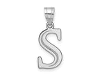 FJC Finejewelers 14 kt White Gold Polished Etched Letter S Initial Charm