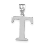 FJC Finejewelers 14 kt White Gold Polished Etched Letter T Initial Charm