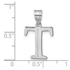 FJC Finejewelers 14 kt White Gold Polished Etched Letter T Initial Charm
