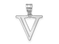 FJC Finejewelers 14 kt White Gold Polished Etched Letter V Initial Charm