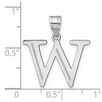 FJC Finejewelers 14 kt White Gold Polished Etched Letter W Initial Charm