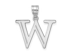 FJC Finejewelers 14 kt White Gold Polished Etched Letter W Initial Charm
