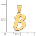 FJC Finejewelers 14 kt Yellow Gold Polished Script Letter B Initial Charm 17 x 11 mm