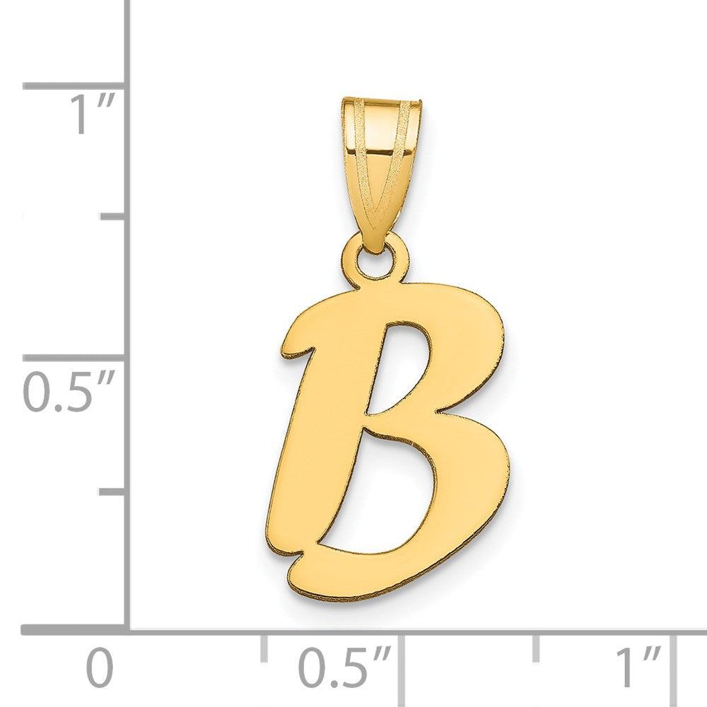 FJC Finejewelers 14 kt Yellow Gold Polished Script Letter B Initial Charm 17 x 11 mm
