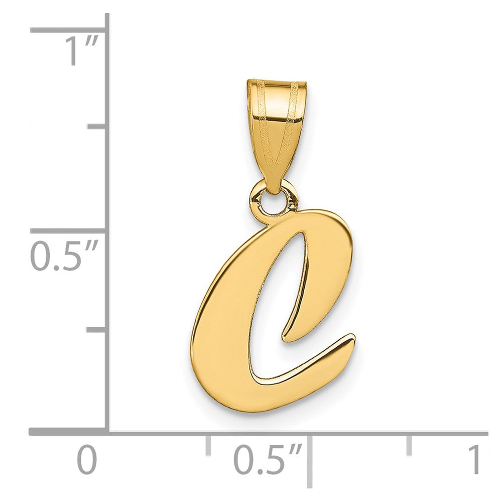 FJC Finejewelers 14 kt Yellow Gold Polished Script Letter C Initial Charm 15 x 11 mm