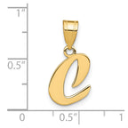 FJC Finejewelers 14 kt Yellow Gold Polished Script Letter C Initial Charm 15 x 11 mm