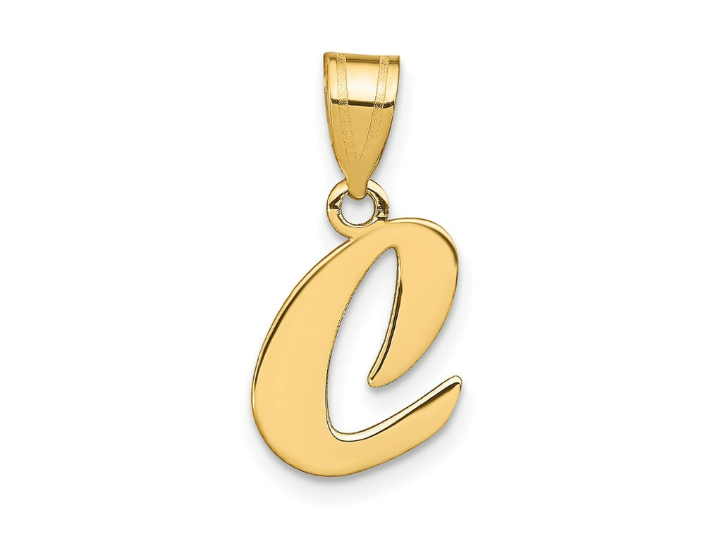 FJC Finejewelers 14 kt Yellow Gold Polished Script Letter C Initial Charm 15 x 11 mm