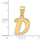 FJC Finejewelers 14 kt Yellow Gold Polished Script Letter D Initial Charm 15 x 12 mm
