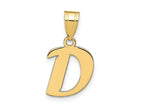 FJC Finejewelers 14 kt Yellow Gold Polished Script Letter D Initial Charm 15 x 12 mm