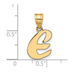 FJC Finejewelers 14 kt Yellow Gold Polished Script Letter E Initial Charm