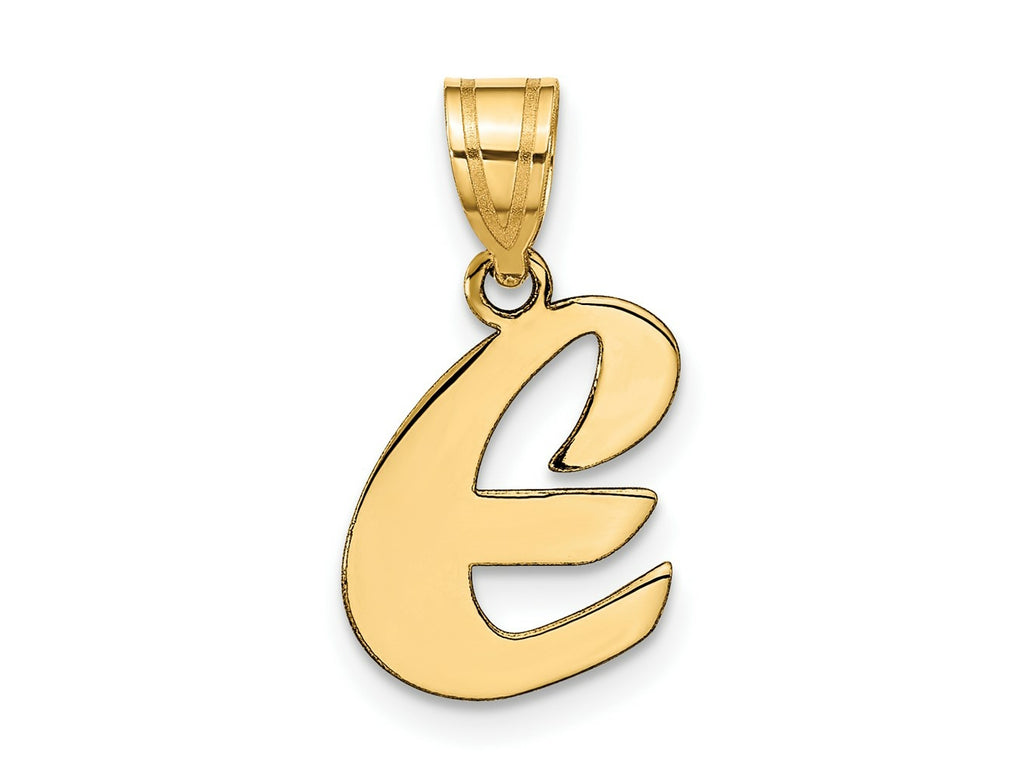 FJC Finejewelers 14 kt Yellow Gold Polished Script Letter E Initial Charm