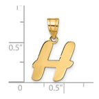 FJC Finejewelers 14 kt Yellow Gold Polished Script Letter H Initial Charm