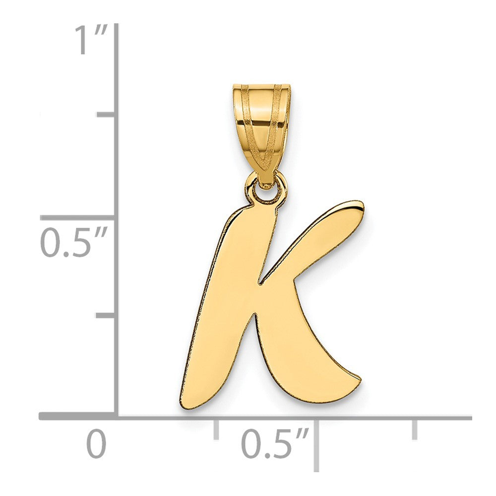 FJC Finejewelers 14 kt Yellow Gold Polished Script Letter K Initial Charm