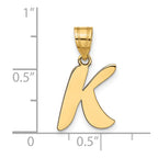 FJC Finejewelers 14 kt Yellow Gold Polished Script Letter K Initial Charm