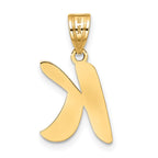 FJC Finejewelers 14 kt Yellow Gold Polished Script Letter K Initial Charm