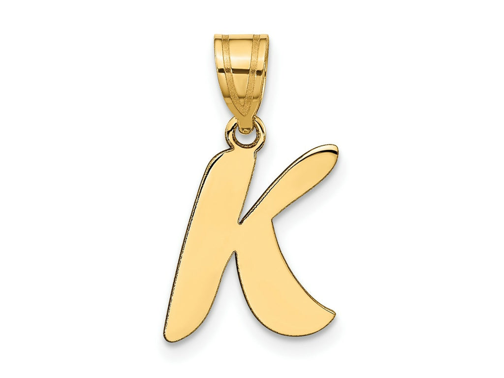 FJC Finejewelers 14 kt Yellow Gold Polished Script Letter K Initial Charm