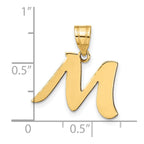 FJC Finejewelers 14 kt Yellow Gold Polished Script Letter M Initial Charm