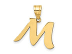 FJC Finejewelers 14 kt Yellow Gold Polished Script Letter M Initial Charm