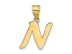 FJC Finejewelers 14 kt Yellow Gold Polished Script Letter N Initial Charm