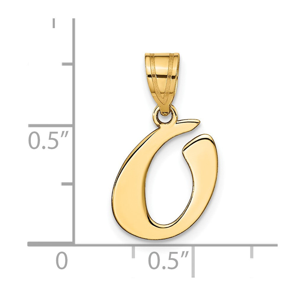 FJC Finejewelers 14 kt Yellow Gold Polished Script Letter O Initial Charm