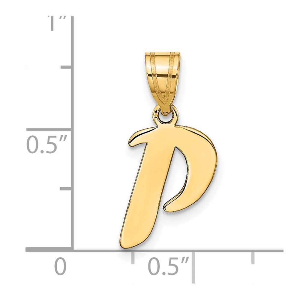 FJC Finejewelers 14 kt Yellow Gold Polished Script Letter P Initial Charm