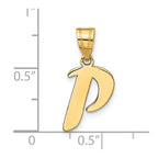 FJC Finejewelers 14 kt Yellow Gold Polished Script Letter P Initial Charm