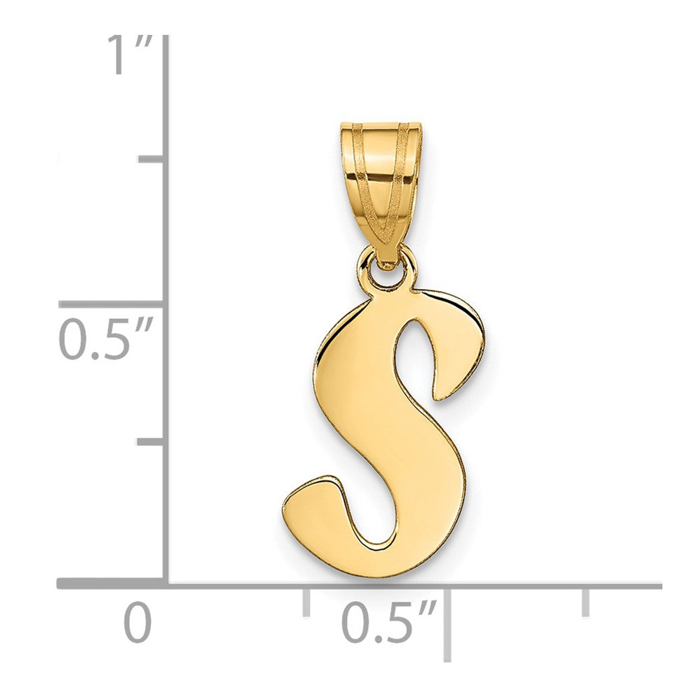 FJC Finejewelers 14 kt Yellow Gold Polished Script Letter S Initial Charm