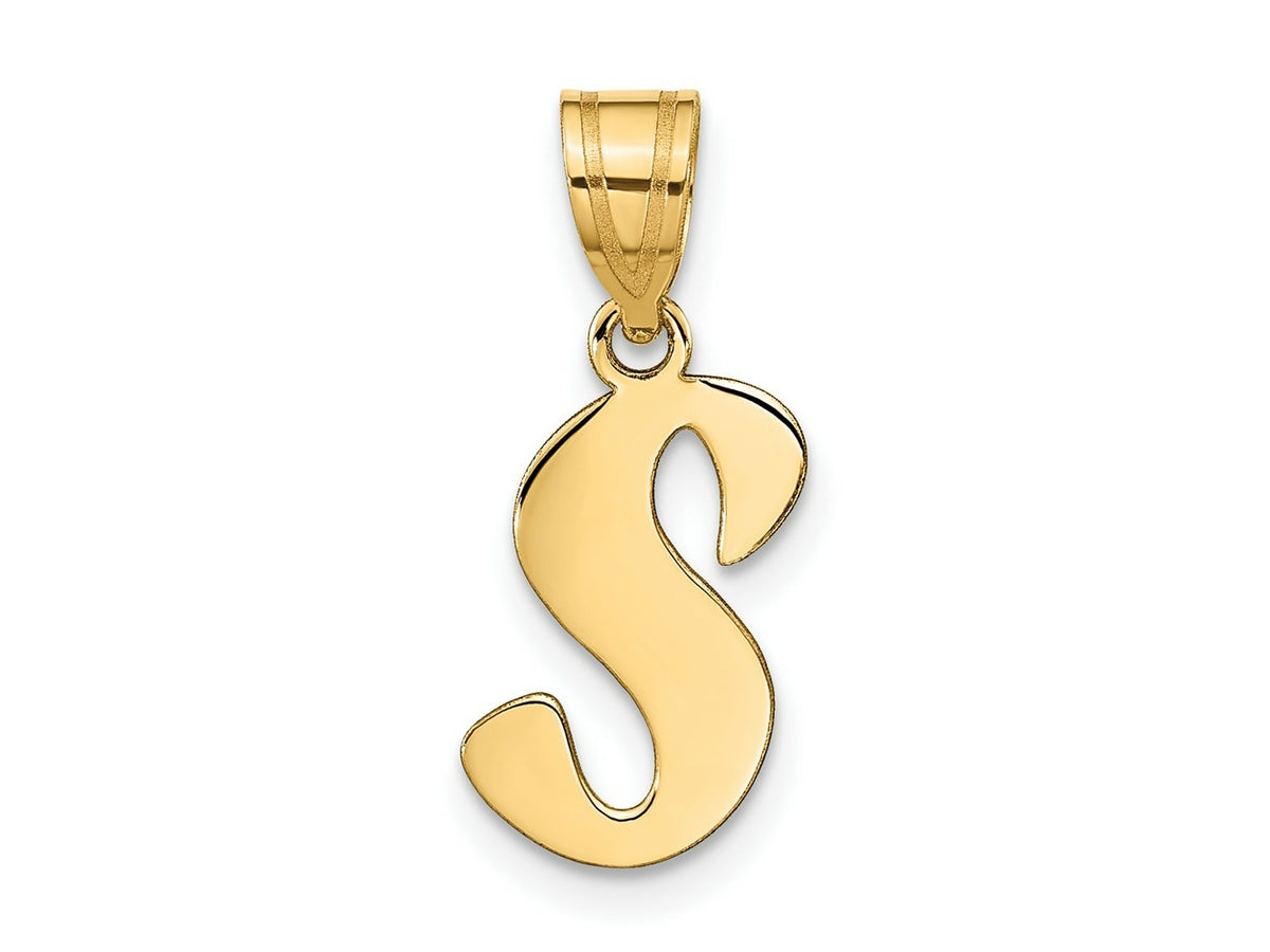 FJC Finejewelers 14 kt Yellow Gold Polished Script Letter S Initial Charm