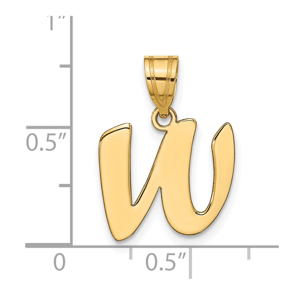 FJC Finejewelers 14 kt Yellow Gold Polished Script Letter W Initial Charm