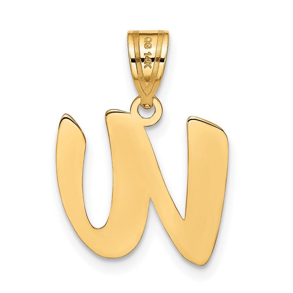 FJC Finejewelers 14 kt Yellow Gold Polished Script Letter W Initial Charm